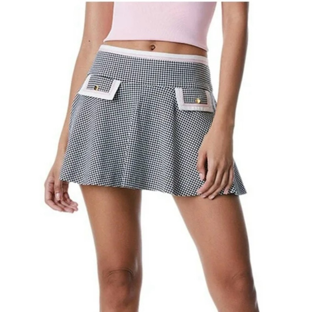 Alice + Olivia Black and White Mini Skirt